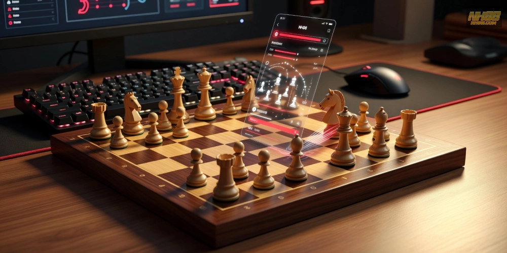 Hình minh họa chiến lược tấn công trong cờ vua trên NH88 với nước đi mẫu.