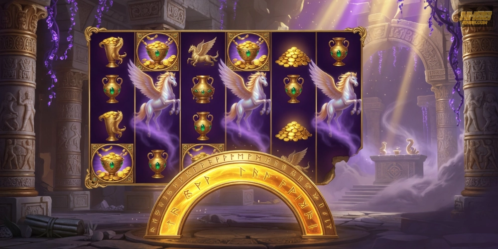 Hình ảnh trò chơi Divine Fortune trên NH88 với biểu tượng thần thoại jackpot