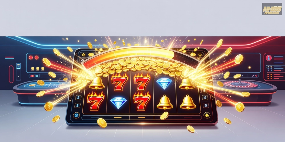 Khái niệm nổ hũ trên NH88 được minh họa rõ ràng qua hình ảnh jackpot tích lũy