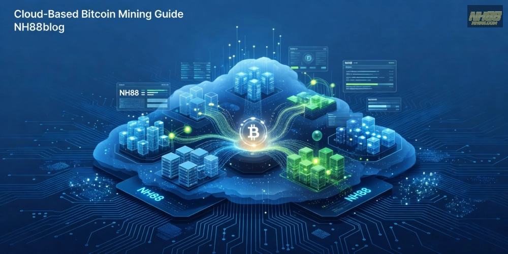 Minh họa khái niệm hướng dẫn đào Bitcoin trên nền tảng NH88 an toàn