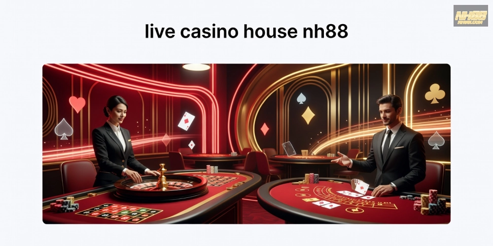 Khái niệm live casino house nh88 được minh họa qua giao diện sòng bạc trực tiếp hiện đại