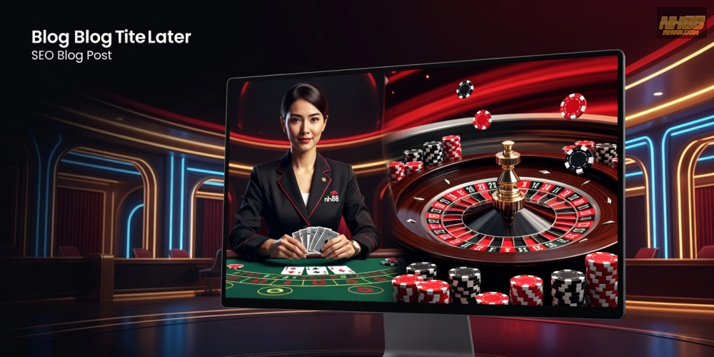 Minh họa giao diện live casino nh88 với dealer chuyên nghiệp và bàn chơi đa dạng
